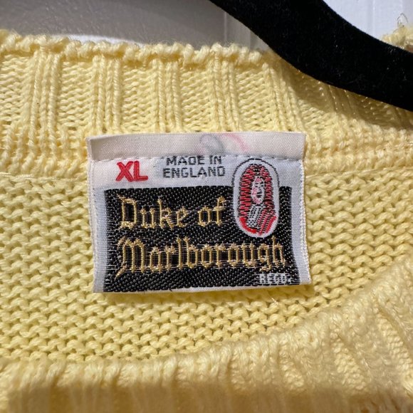 Duke of Marlborough Yellow  Cotton‎ Pullover Sweater - Size Extra Large - Picture 3 of 9